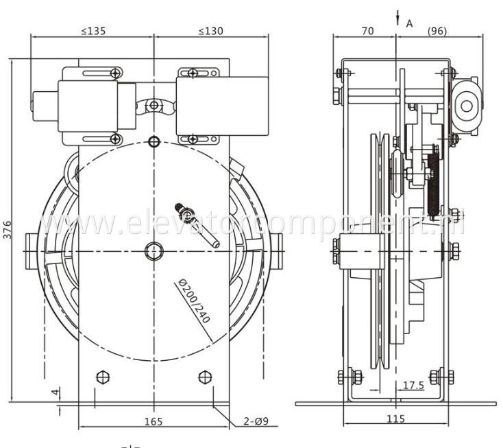 Two Way MRL Elevator Overspeed Governors OSR-UN-187